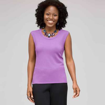 Sleeveless Scoop Neck Shell